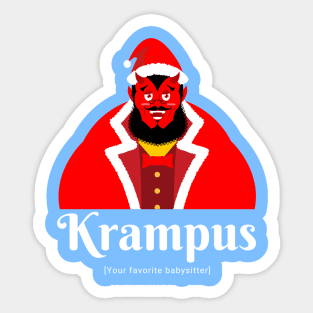 Krampus is your favorite babysitter Krampusnacht Christmas Joke Sticker